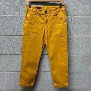 KUT Mustard Cropped Straight Leg Jeans